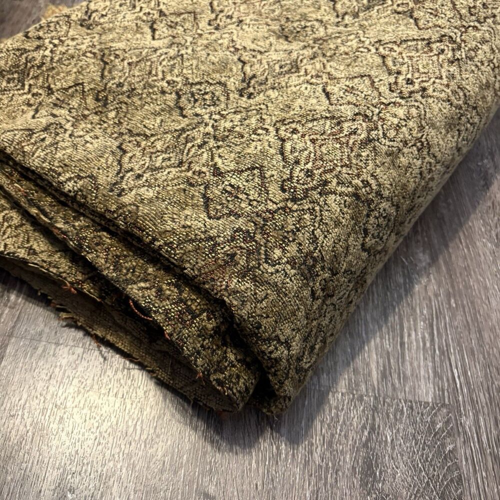 Upholstery Fabric Heavy Material Vintage 56x166 Brown Persian Medallion Damask
